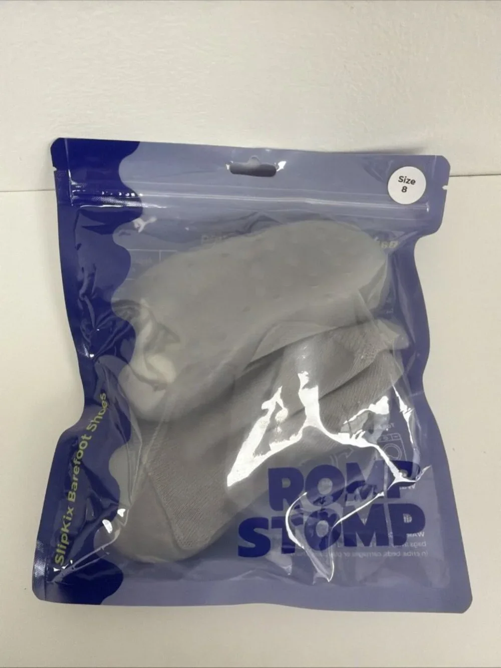 Romp Stomp SlipKix Barefoot Shoes Toddler 3 Years 6 Inches Sz 8 Grey New